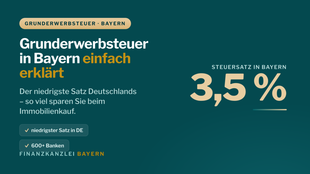 Grunderwerbsteuer Bayern 3,5 Prozent – niedrigster Satz in Deutschland