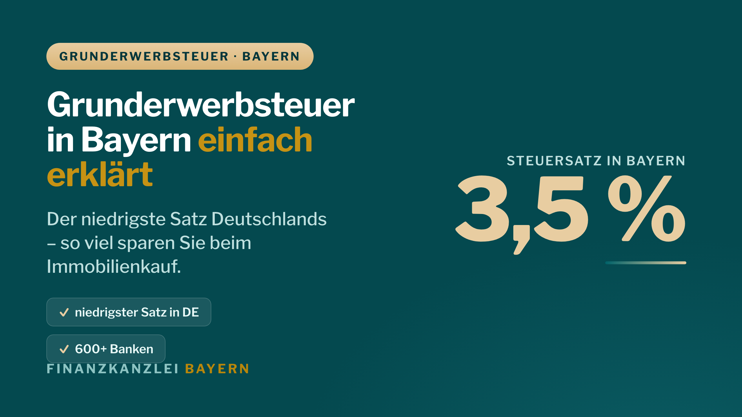 Grunderwerbsteuer Bayern 3,5 Prozent – niedrigster Satz in Deutschland